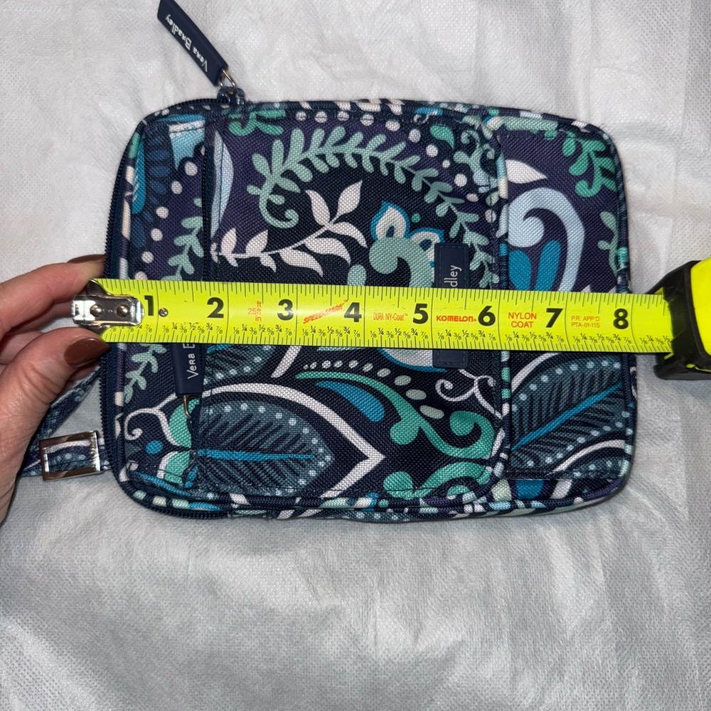 Vera Bradley Teal and Navy Patterned Crossbody Bag w/coin pouch. - Picture 9 of 14